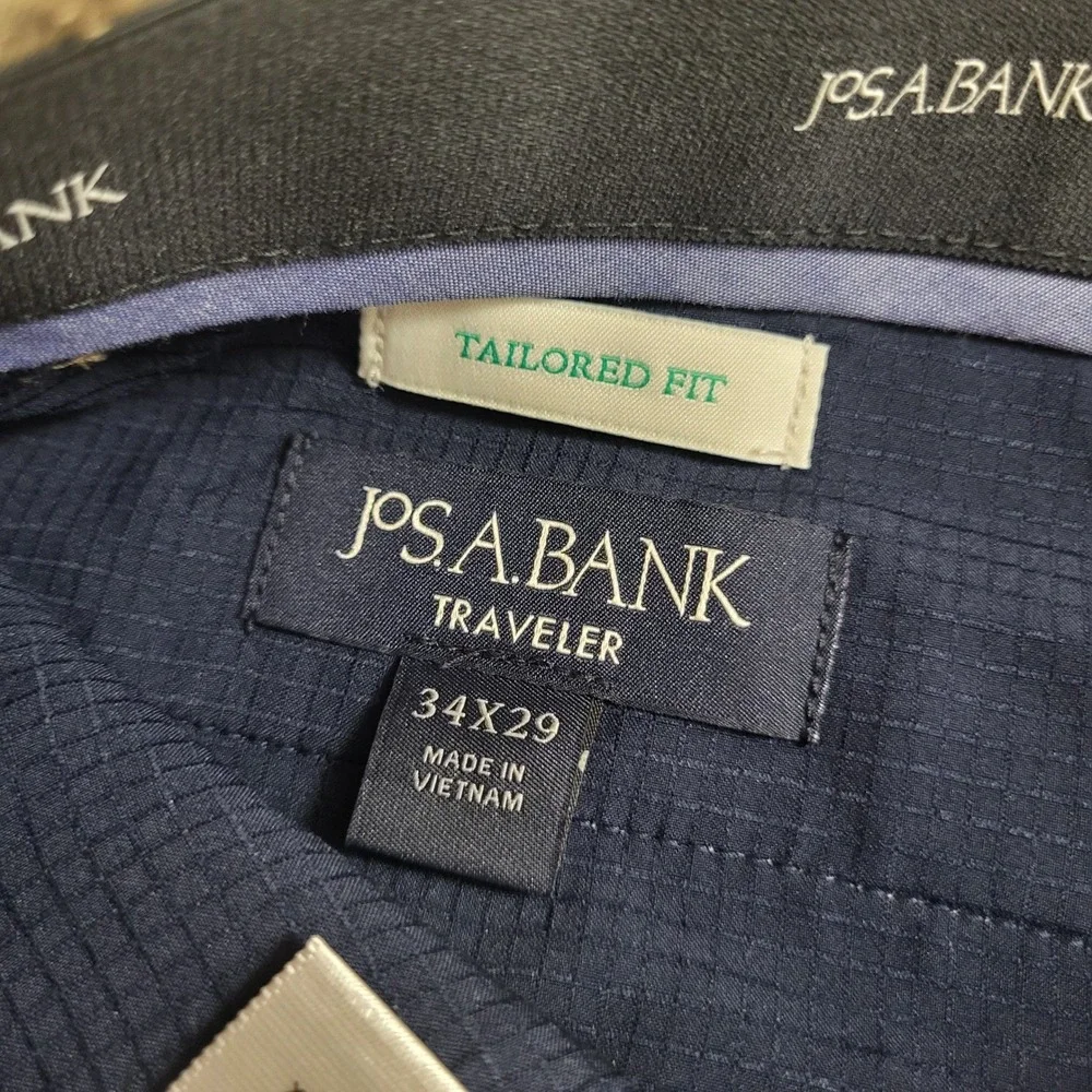 Jos. A. Bank Tailored Fit Chino Pants Mens 34x29 Tan Khaki Flat Front NEW